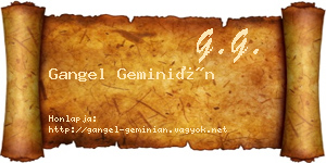 Gangel Geminián névjegykártya